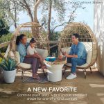 Best Choice Products Wicker Egg Chair, Oversized Indoor Outdoor Lounger for Patio, Backyard, Living Room w/ 4 Cushions, Steel Frame, 440lb Capacity - Ivory - Image 12