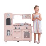 Little Chef Westchester Retro Wooden Play Kitchen, Pink - Image 2