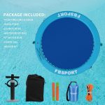 Inflatable Dock Floating Platform, 8ft Inflatable Water Hammock Floating Deck for Lake W/Cupholder, Round Floating Ring Float Ring, Pool Float Raft Lounger Island Platform Pad - Image 16