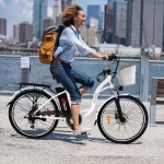 PEXMOR Electric Bike for Adults, 350W (Peak 500W) City Commuter Ebike 36V 12.5AH Removable Battery, 26" Cruiser Electric Bicycle Shimano 6-Speed | Dual Shock Absorber | Basket - Image 8