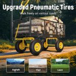 Steel Garden Cart, 2-in-1 1400 lbs Heavy Duty Utility Wagon, with Removable Mesh Sides to Convert into Flatbed, 240 U-Turn 13" Pneumatic Tires Garden Wagon for Farm Yard Lawn Garden Camping - Image 16