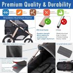 Jogging Sports Stroller with Comfort Rubber Wheels/Zipper-Less Entry/1-Hand Quick Fold/Aluminum Frame for Small/Medium Dogs, Cats and Pets (Green Camo) - Image 33