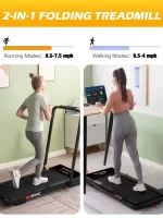 FYC 3.5HP Under Desk Treadmill 300LBS Weight Capacity, 2-in-1 Foldable Design, Remote Control & LED Display Compact Electric Walking and Running Machine for Walking, Running, Jogging (Black) - Image 9