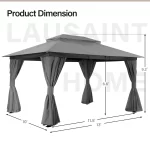 LAUSAINT HOME Outdoor Patio Gazebo 10'x13' with Expansion Bolts - Image 5