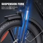 Electric Bike for Adults,750W 30-70Miles 48V 15AH Removable Battery Ebike 20" x 4.0 Fat Tire Beach Commuting E-Bike 2 Seater W/Fork Suspension UL2849 - Image 3