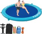 Inflatable Dock Floating Platform, 8ft Inflatable Water Hammock Floating Deck for Lake W/Cupholder, Round Floating Ring Float Ring, Pool Float Raft Lounger Island Platform Pad - Image 25