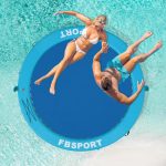 Inflatable Dock Floating Platform, 8ft Inflatable Water Hammock Floating Deck for Lake W/Cupholder, Round Floating Ring Float Ring, Pool Float Raft Lounger Island Platform Pad - Image 11