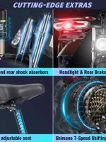 Eletric Bike for Adults, 750W Motor 48V 20Ah Removable Battery 26 Fat Tire Folding E-Bike Shimano 21-Speed MTB Cycling UL2849 - Image 5